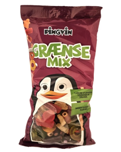 Pingvin Gr&aelig;nse Mix 800g blanding af lakrids, frugtgummi og vingummi